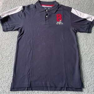 Tommy Hilfiger Dark Blue Polo with Red and White Details